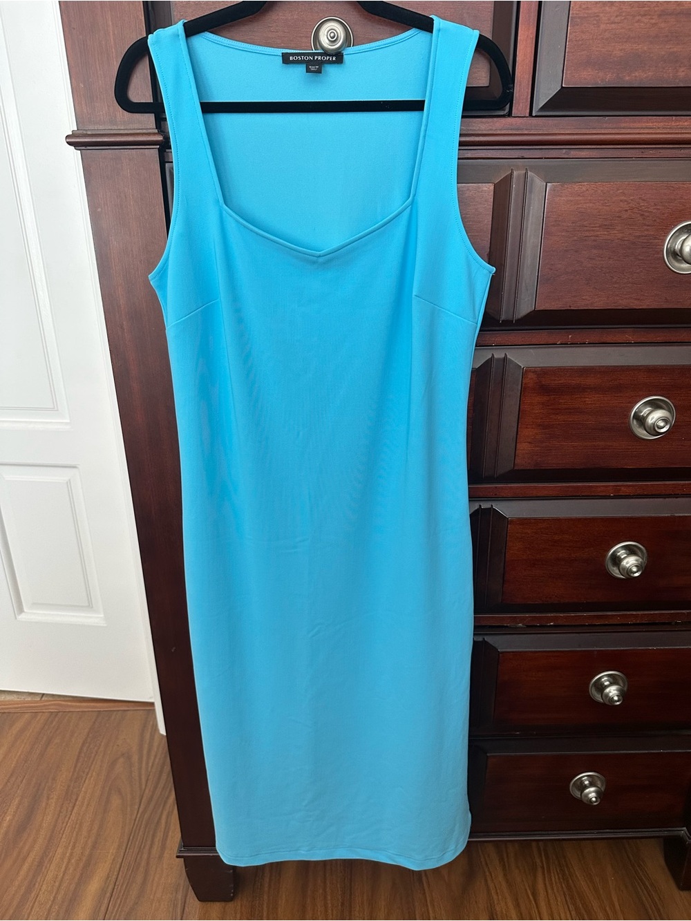 Boston Proper Sz Medium Sky Blue Sleeveless Sheath Dress